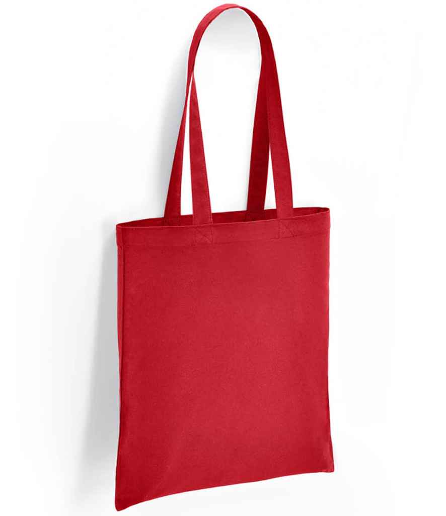 Red cotton tote bag - Long Handles