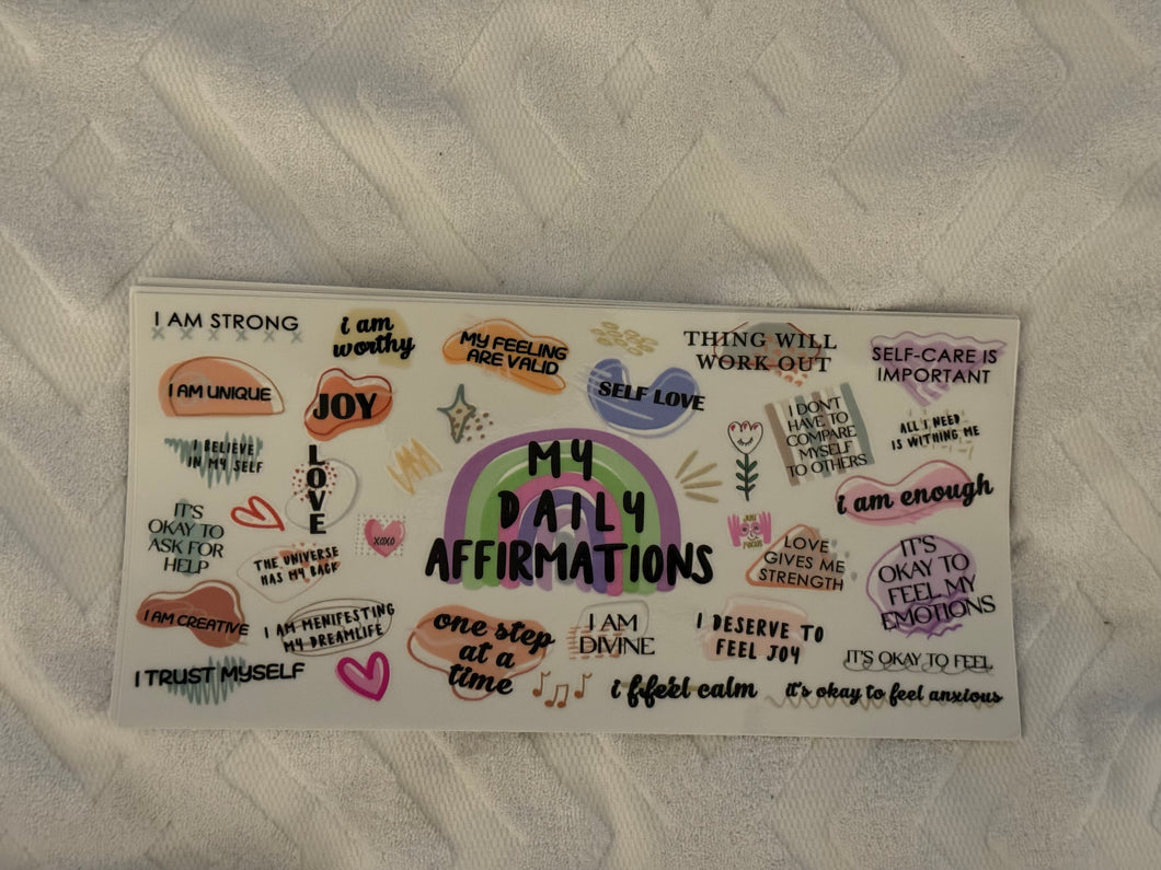 UV DTF -My Daily Affirmations - 16oz Libby Can