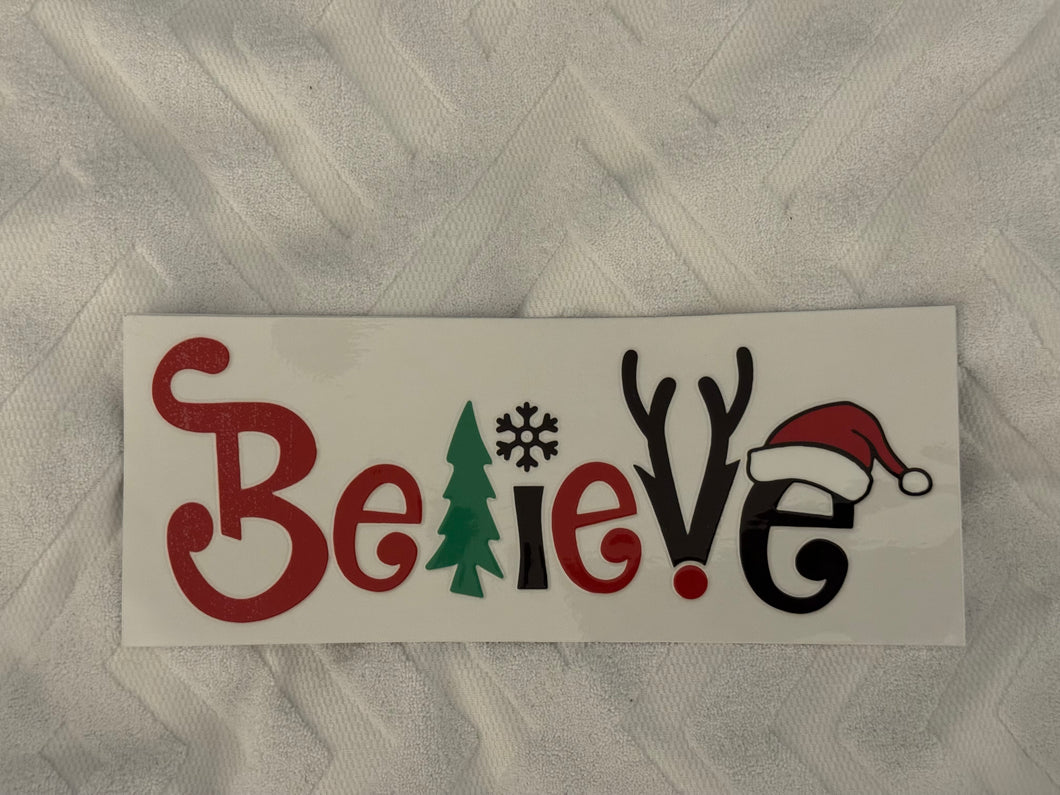 UV DTF - Believe Christmas  - 16oz Libby Can