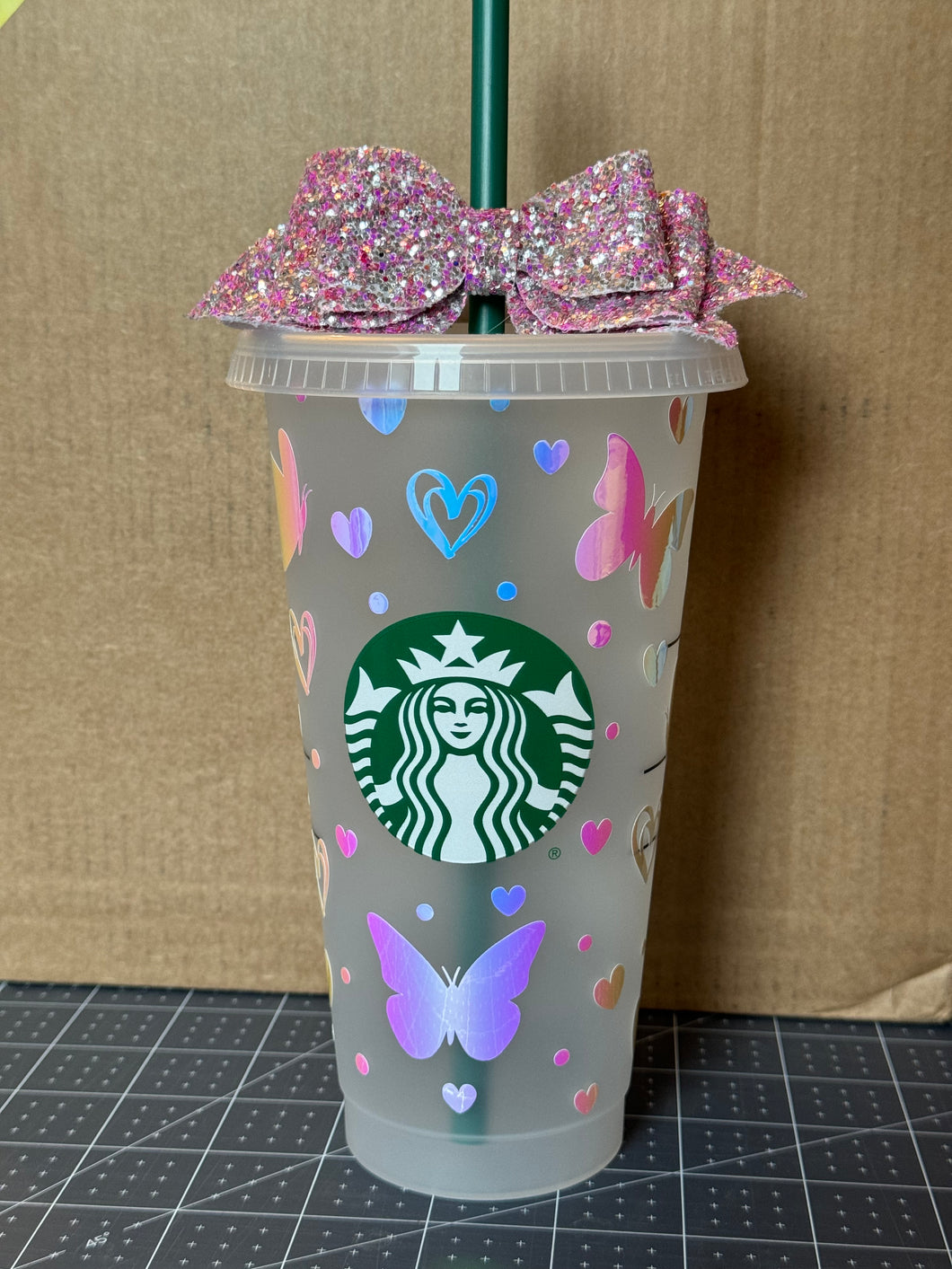 Cold cup straw bow toppers