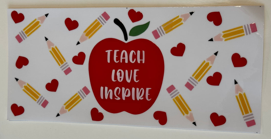 UV DTF - Teach Love Inspire Apple - 16oz Libby Can